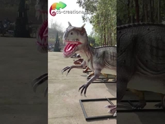 پارک تفریحی حیوانات فایبرگلاس بزرگ اندازه واقعی Allosaurus Animatronic سازگار با محیط زیست