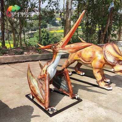 قیمت خوب 3D فیبرگلاس واقع بینانه به نظر می رسد دایناسورها در حال مبارزه با مجسمه Pterosauria در فضای باز آنلاین