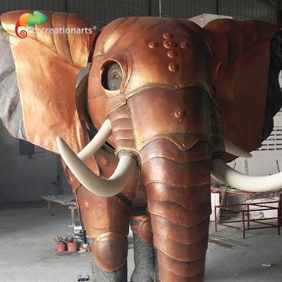 قیمت خوب Mall Decoration Custom Made Animatronics Fiberglass Elephant Statue 4.5 meters آنلاین