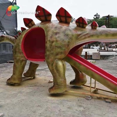 قیمت خوب تجهیزات زمین بازی دایناسور 6M سفارشی فایبرگلاس سرسره Stegosaurus آنلاین