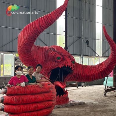 خرید دکوراسیون پارک تفریحی فضای باز Animatronics سفارشی هیولای قرمز online manufacture