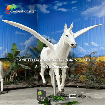 خرید حیوانات انیماتونیک شبیه سازی تک شاخ با بال برای تزئین پارک تفریحی online manufacture