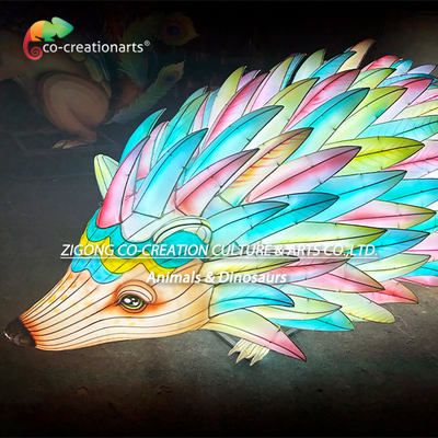 مجسم دکوری فانوس هنری LED خارپشت رنگین‌کمانی بزرگ و خیره‌کننده